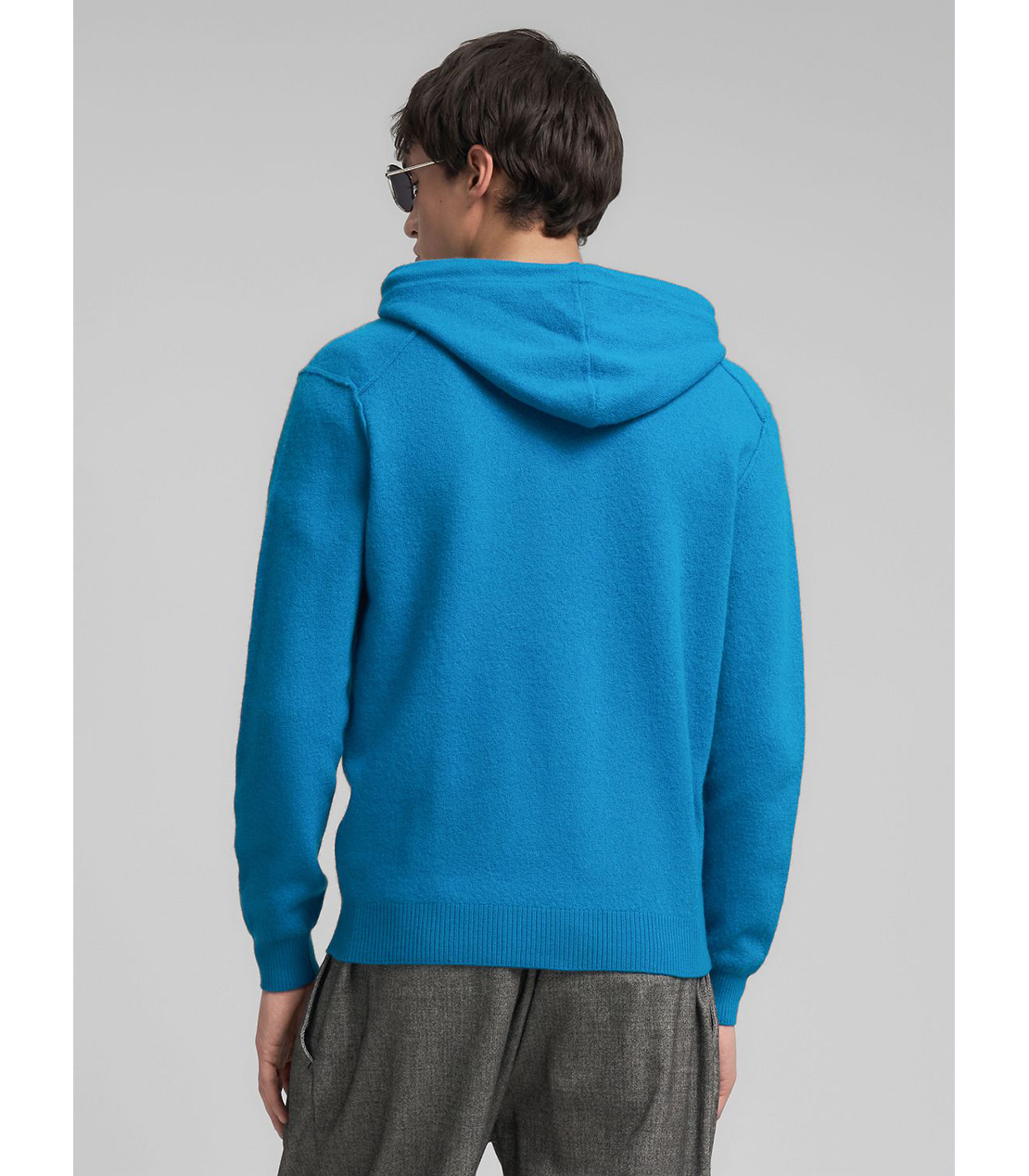 ブライトカラー ニットフーディー 詳細画像 ターコイズブルー 3